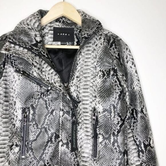 BLANKNYC Snake Embossed Faux Leather Moto Jacket  - Picture 2 of 9